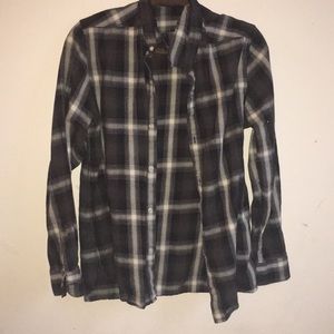 dark grey shaded over sized flannel